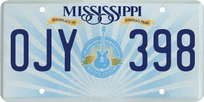 MS license plate OJY398