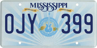 MS license plate OJY399