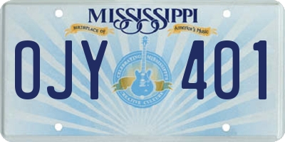 MS license plate OJY401