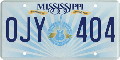 MS license plate OJY404