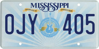MS license plate OJY405