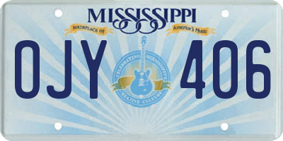 MS license plate OJY406