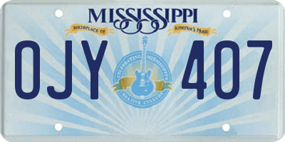 MS license plate OJY407