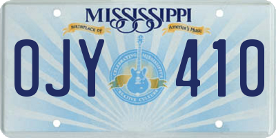 MS license plate OJY410