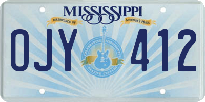 MS license plate OJY412