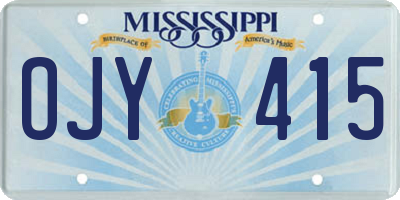 MS license plate OJY415