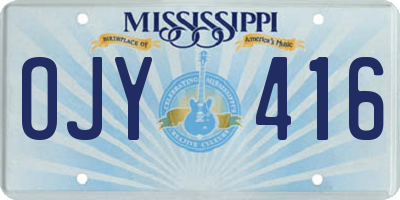 MS license plate OJY416