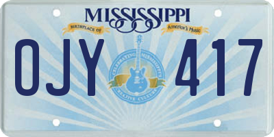 MS license plate OJY417