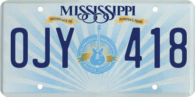 MS license plate OJY418