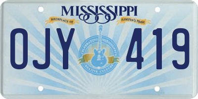 MS license plate OJY419