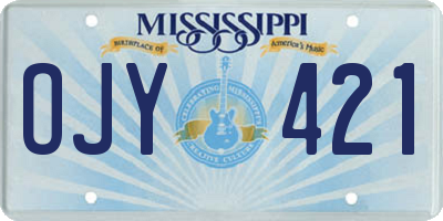 MS license plate OJY421