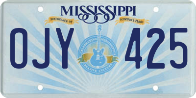 MS license plate OJY425