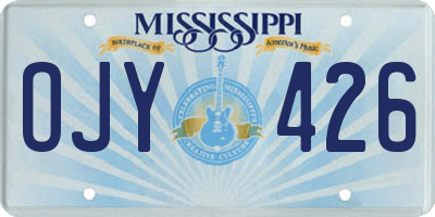 MS license plate OJY426