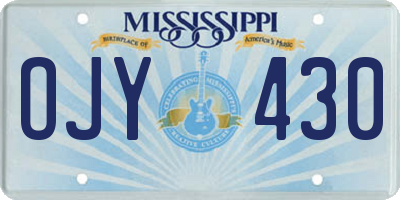 MS license plate OJY430