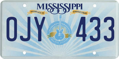 MS license plate OJY433