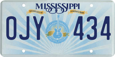 MS license plate OJY434