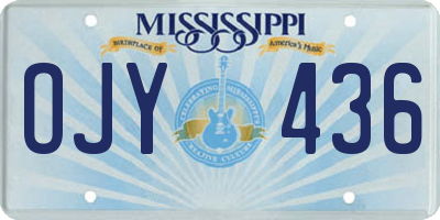 MS license plate OJY436