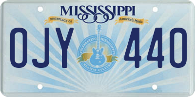 MS license plate OJY440