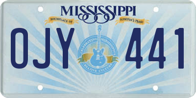 MS license plate OJY441