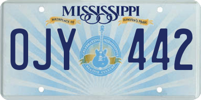 MS license plate OJY442