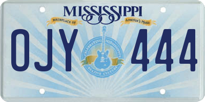 MS license plate OJY444