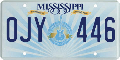 MS license plate OJY446