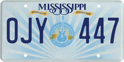 MS license plate OJY447