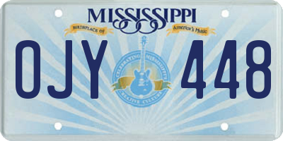 MS license plate OJY448