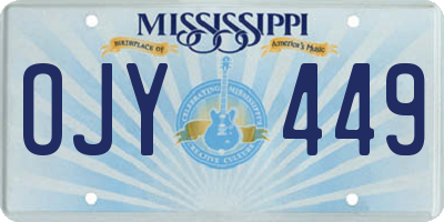MS license plate OJY449