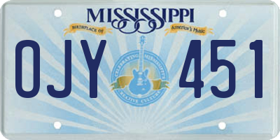 MS license plate OJY451