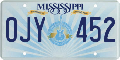 MS license plate OJY452