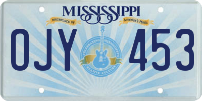 MS license plate OJY453