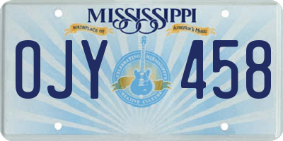 MS license plate OJY458