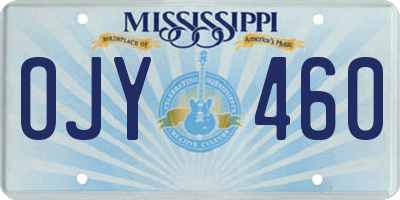 MS license plate OJY460