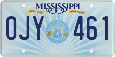 MS license plate OJY461
