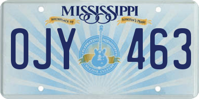 MS license plate OJY463