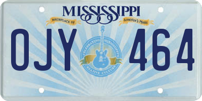 MS license plate OJY464