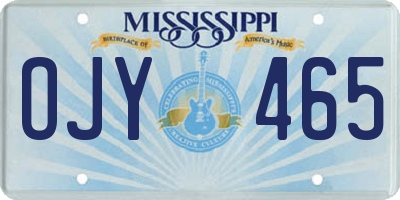 MS license plate OJY465