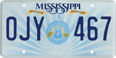 MS license plate OJY467
