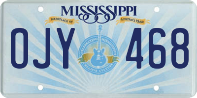 MS license plate OJY468