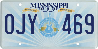 MS license plate OJY469