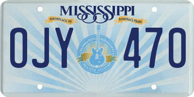 MS license plate OJY470