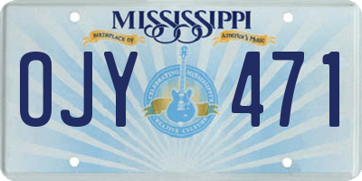 MS license plate OJY471