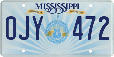 MS license plate OJY472