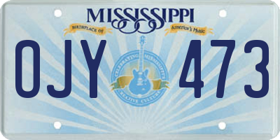MS license plate OJY473