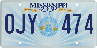 MS license plate OJY474