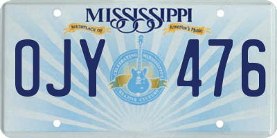 MS license plate OJY476