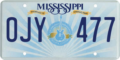 MS license plate OJY477