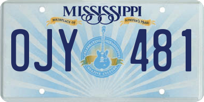 MS license plate OJY481