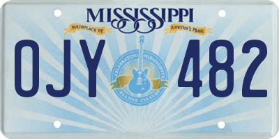 MS license plate OJY482